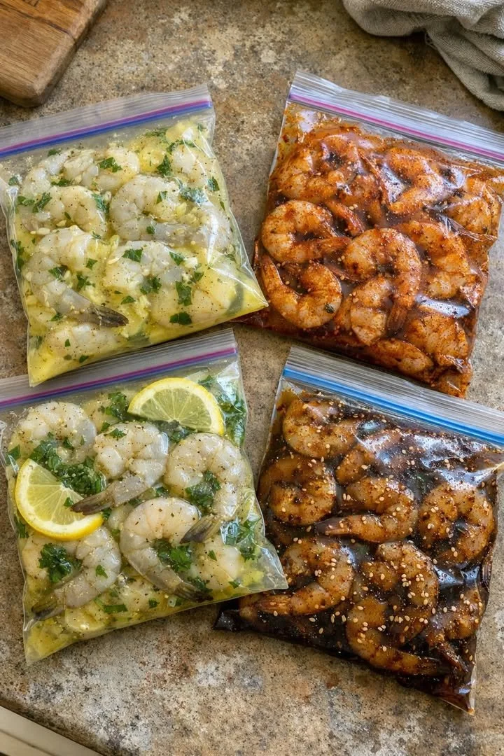 Four delicious shrimp marinades for meal prep