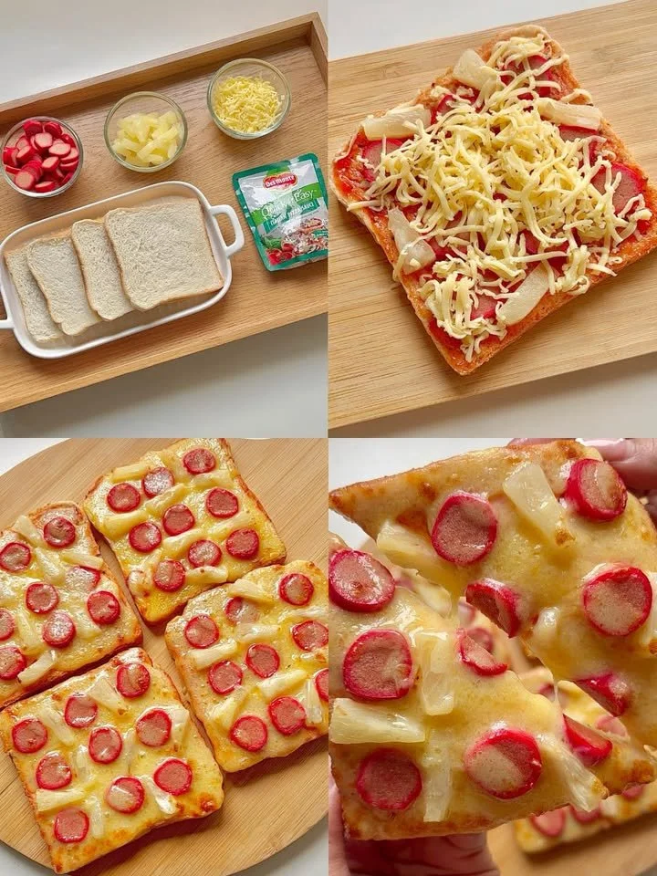 Delicious air-fried pizza bread topped with cheese and herbs