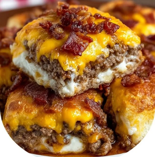 Delicious Bacon Cheeseburger Casserole served in a dish