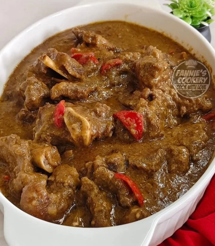 Delicious Beef Caldereta Batangas without tomato sauce served in a bowl