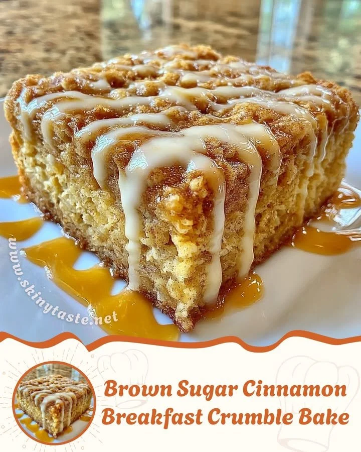 Brown Sugar Cinnamon Breakfast Crumble Bake served in a dish