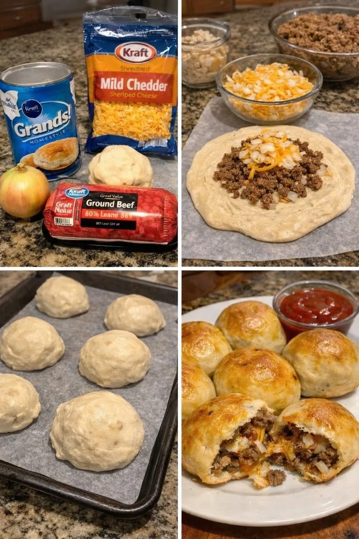 Delicious Burger Bombs filled with juicy ingredients ready to be enjoyed.