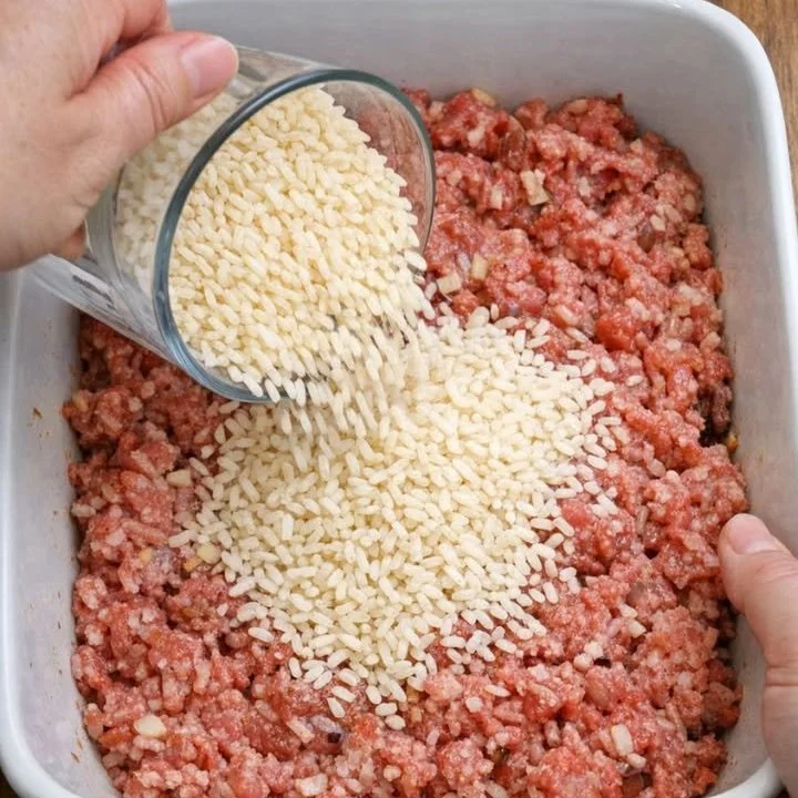 Delicious beef and rice casserole with seasoned beef and melted cheese.