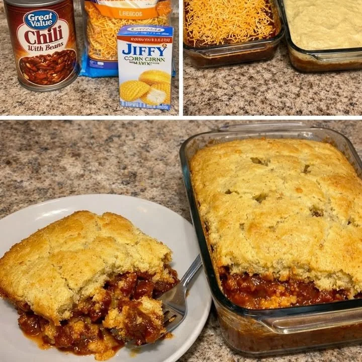 Delicious cheesy chili bake served in a baking dish with toppings.