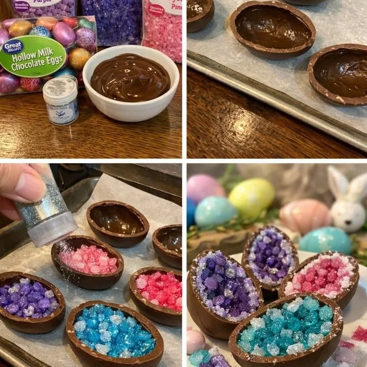 Beautifully crafted Chocolate Easter Egg Geodes showcasing stunning designs.