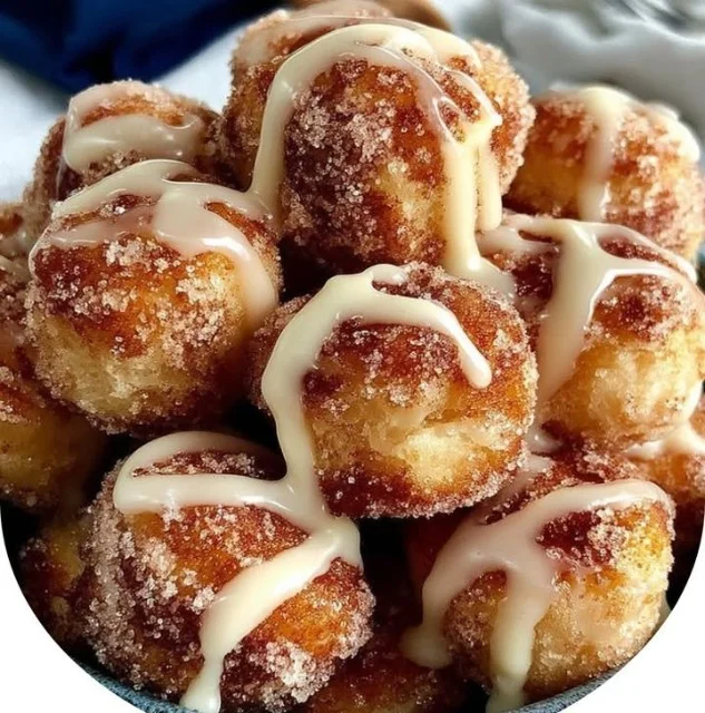 Delicious homemade cinnamon sugar biscuit bites on a plate.