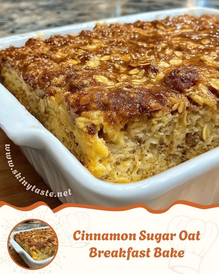 Delicious Cinnamon Sugar Oat Breakfast Bake served in a bowl