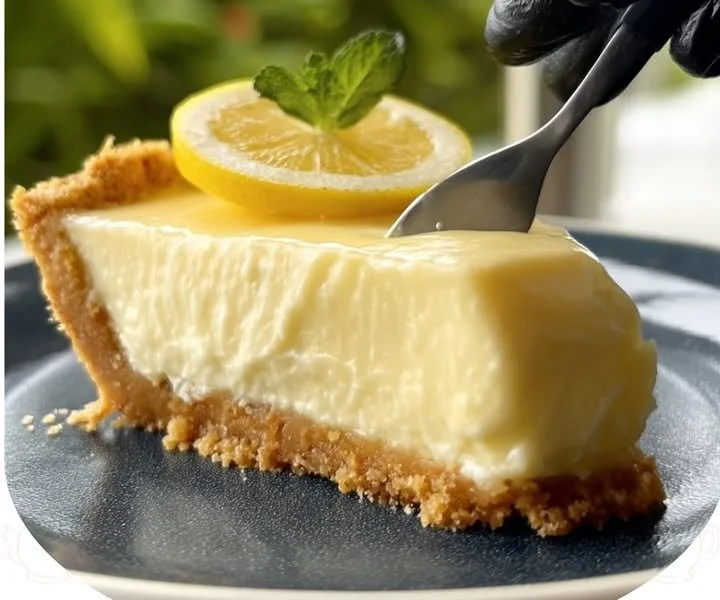 Delicious Condensed Milk Lemon Pie topped with lemon zest.
