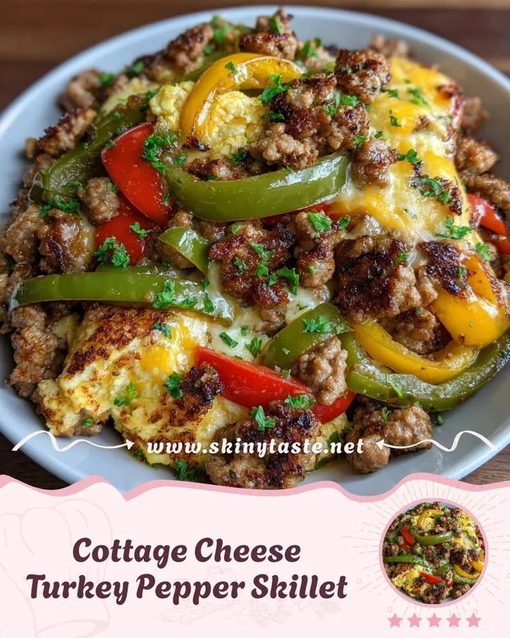 Cottage Cheese Turkey Pepper Skillet served in a vibrant dish.