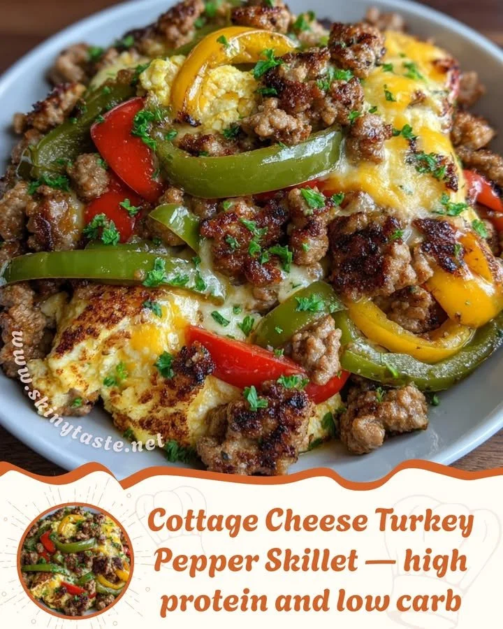 Cottage Cheese Turkey Pepper Skillet made with fresh ingredients