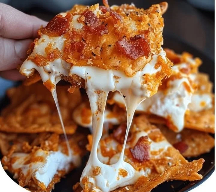 Cream Cheese and Bacon Stuffed Doritos served on a platter