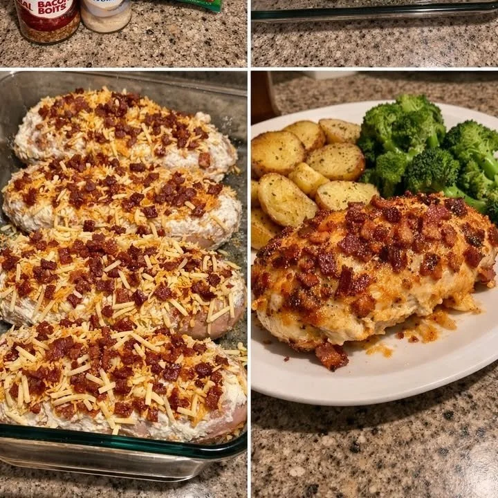 Cream Cheese Ranch Chicken served with fresh herbs and vegetables