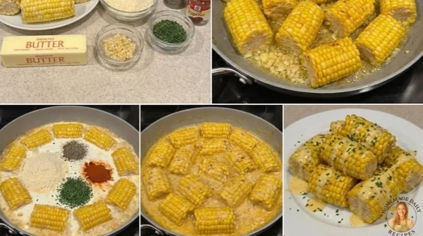 Creamy garlic butter corn on the cob, a delicious summer side dish