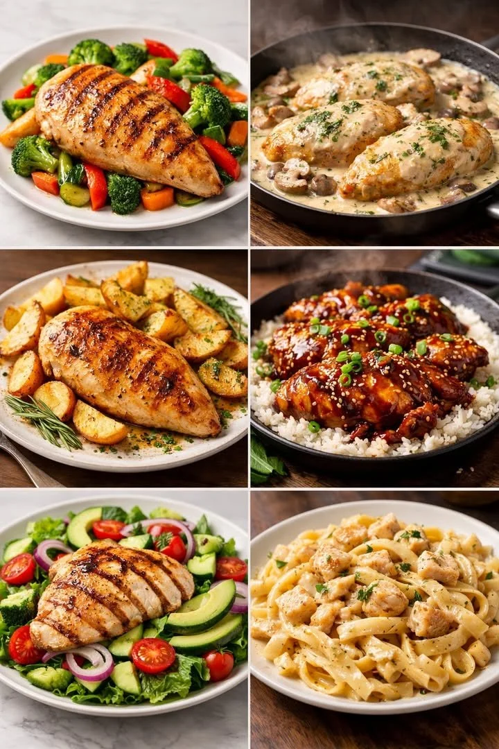 Delicious chicken breast recipes for weekly meal planning.