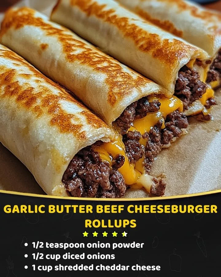 Garlic butter beef cheeseburger rollups served on a plate with condiments
