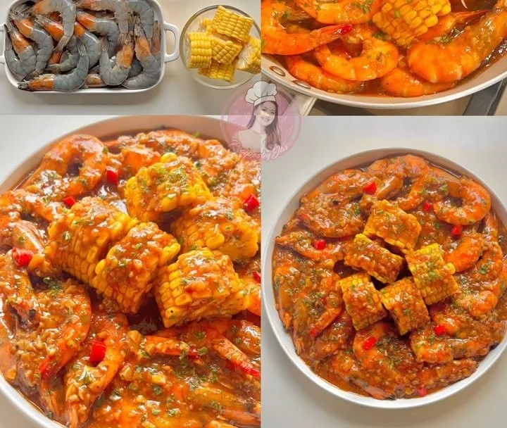 Garlic Butter Shrimp With Corn served in a bowl, showcasing the delicious dish