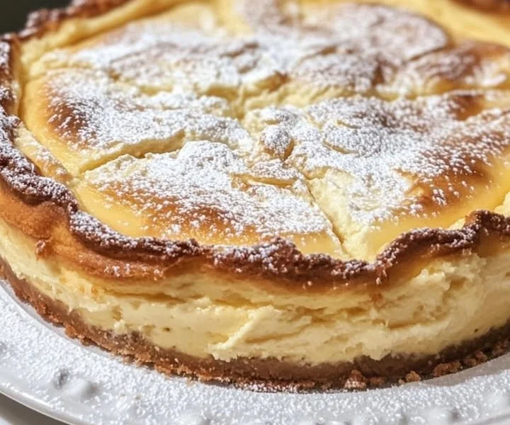 Delicious slice of German Cheesecake topped with fresh berries