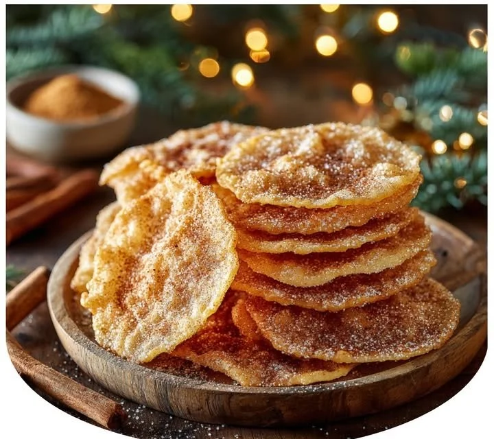 Delicious holiday cinnamon fritters dusted with sugar and cinnamon.