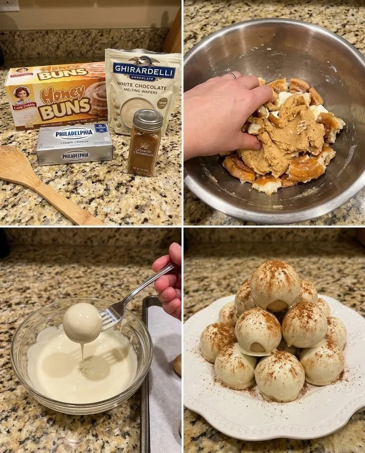 Honey Bun Cinnamon Roll Truffles decadent dessert