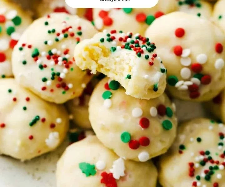 Beautifully decorated Italian Christmas cookies on a festive platter.