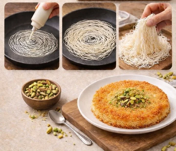 Image of Kataifi Dough (Kunafa Dough) ready for baking sweet pastries.