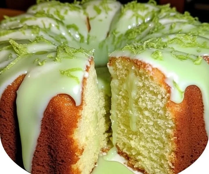 Deliciously moist Key Lime Pound Cake topped with a bright key lime glaze.