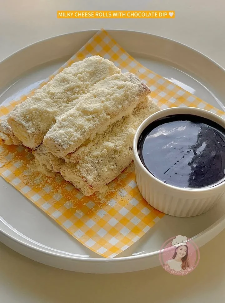 Milky cheese rolls served with a decadent chocolate dip