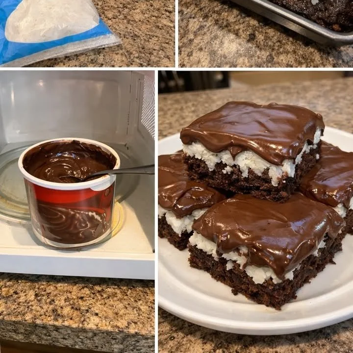 Delicious Mounds Brownies with chocolate and coconut topping