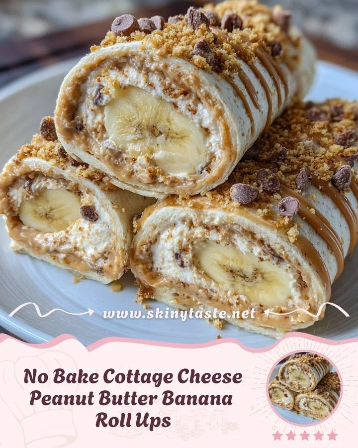 No bake banana roll ups with cottage cheese and peanut butter wrapped with tortillas