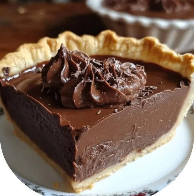 Delicious old-fashioned chocolate meringue pie with fluffy meringue topping