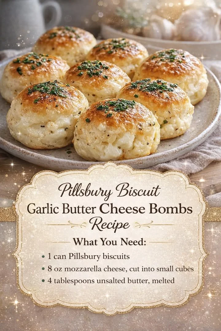 Pillsbury Biscuit Garlic Butter Cheese Bombs fresh out of the oven