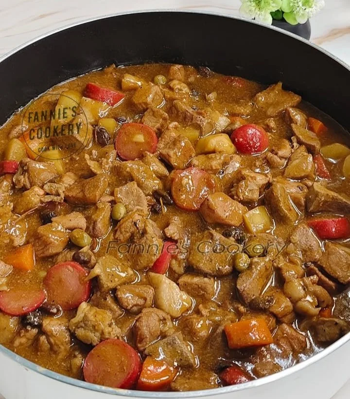 Delicious Pork Menudo without tomato sauce served on a plate