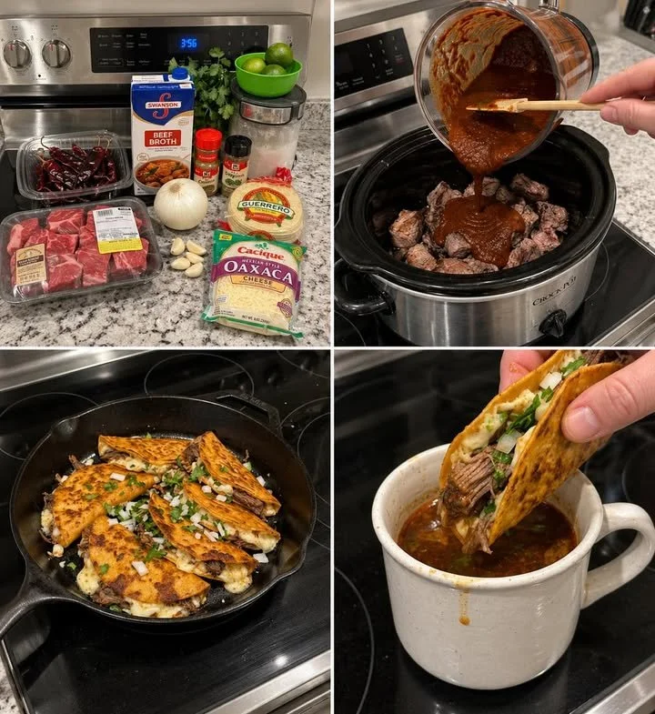 Delicious pot roast tacos with beef and fresh toppings served on a plate.