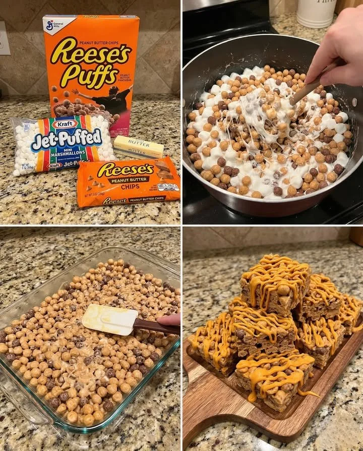 Reese's Puffs Marshmallow Treats with colorful marshmallows and cereal
