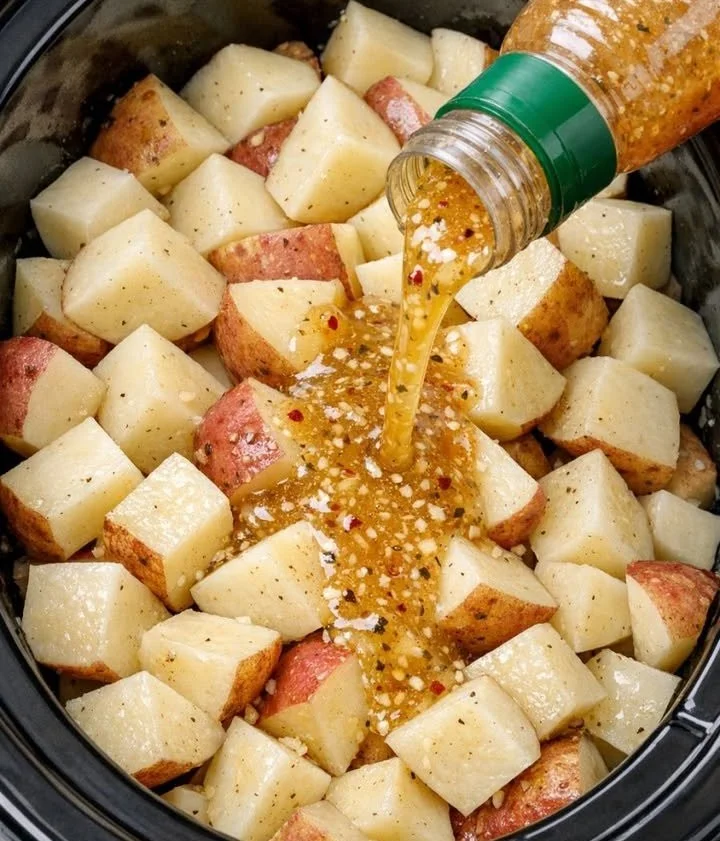 Slow Cooker Italian Dressing Potatoes in a bowl ready to be served