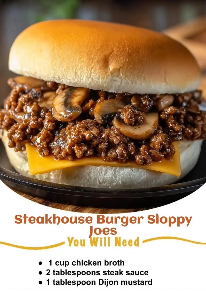 Delicious Steakhouse Burger Sloppy Joes with fresh toppings