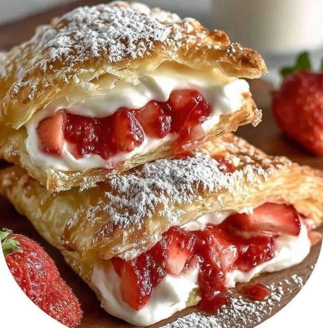 Delicious strawberry cheesecake turnovers ready to be enjoyed