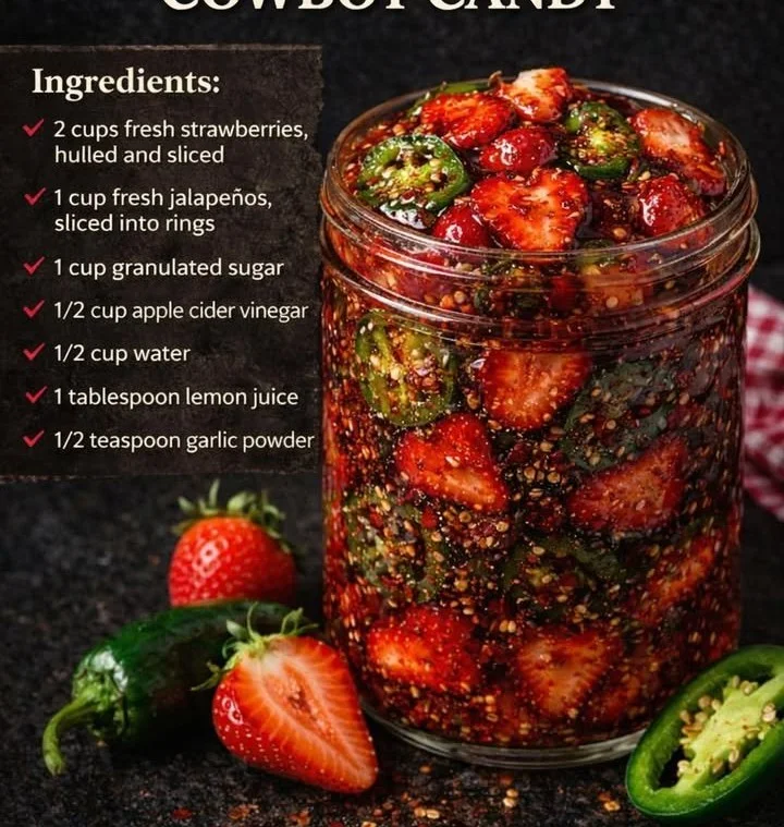 Strawberry Jalapeño Cowboy Candy - a sweet and spicy treat