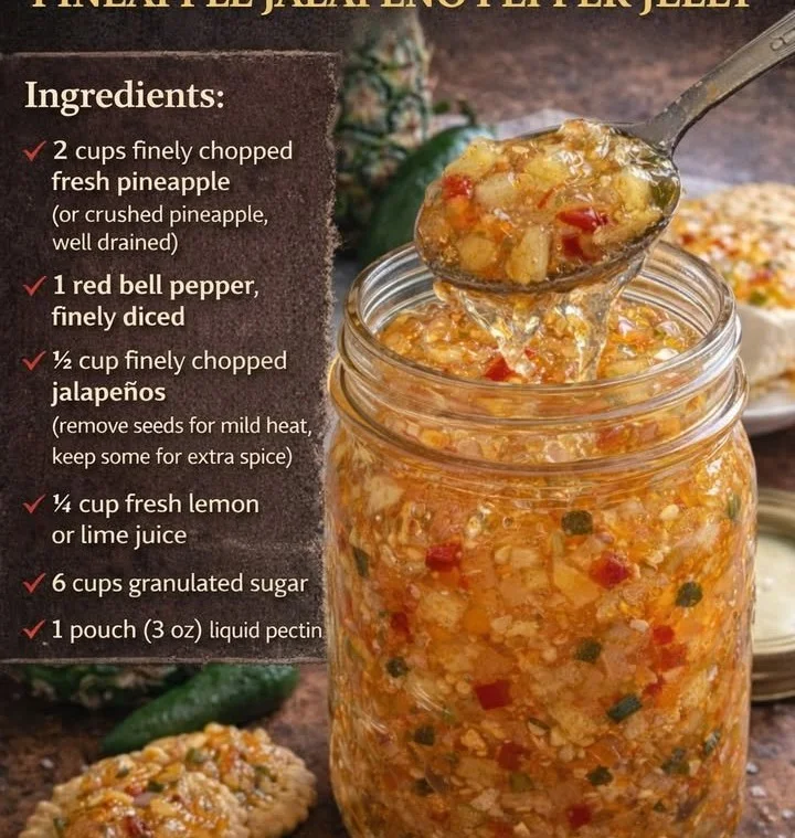 Jar of pineapple jalapeño jelly showcasing sweet and spicy flavors