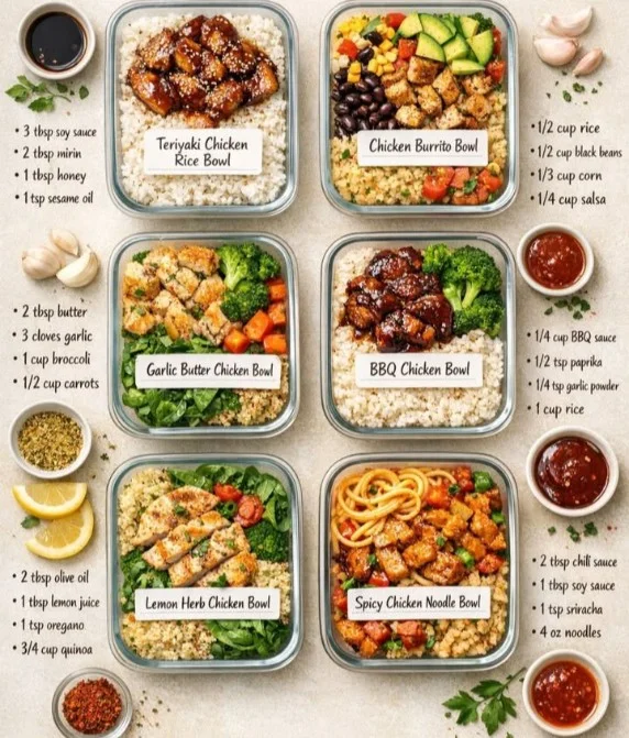 Delicious teriyaki chicken rice bowl garnished with green onions and sesame seeds.