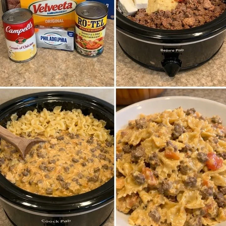 Delicious Velveeta Beef Pasta served in a bowl, topped with cheese.