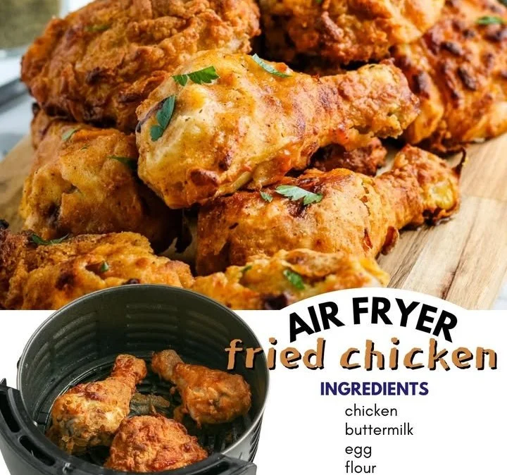 Crispy Air Fryer Fried Chicken ready to serve