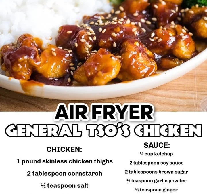 Delicious Air Fryer General Tso's Chicken served on a plate