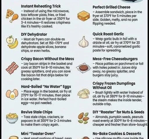 Uncover unique Air Fryer Hacks for healthier cooking and meal preparation.