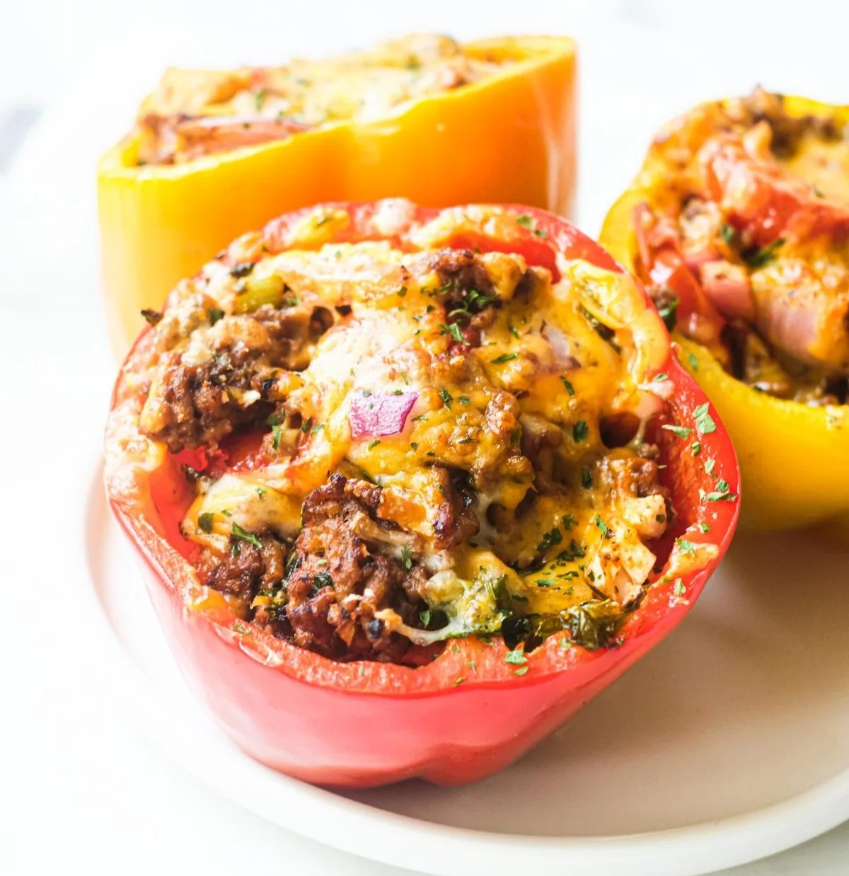 Delicious air fryer stuffed peppers filled with savory ingredients