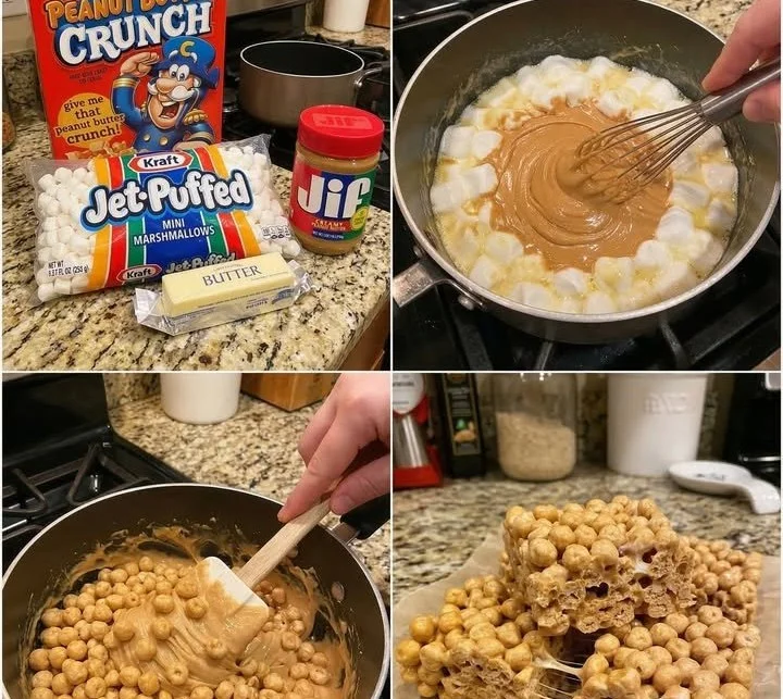 Cap'n Crunch Peanut Butter Treats with crunchy cereal and creamy peanut butter