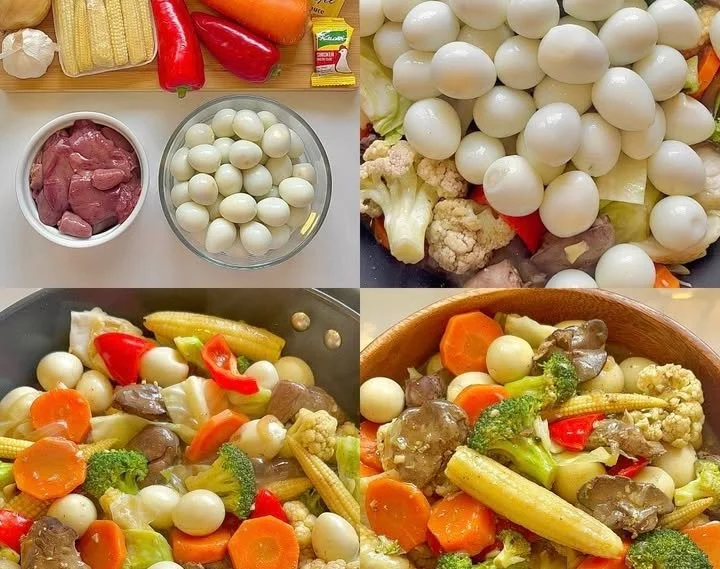 A colorful plate of homemade chopsuey with fresh vegetables and savory sauce.