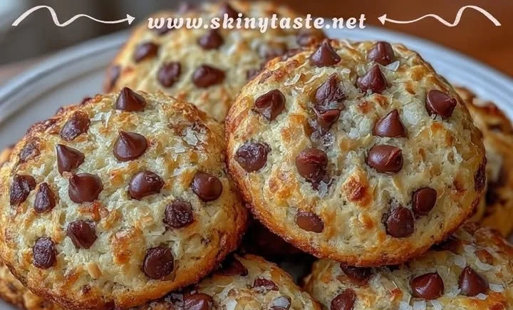 Cottage cheese banana chocolate chip breakfast cookies on a plate.