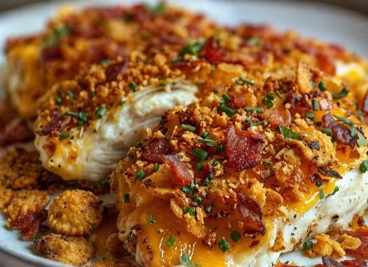 Cream Cheese and Bacon Stuffed Chicken with Doritos