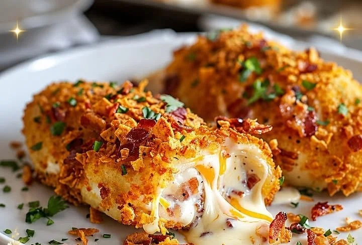 Cream Cheese and Bacon Stuffed Chicken served with Doritos